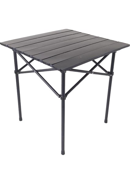 Hafif Taşıma Çantalı Katlanır Kamp Piknik Bahçe Masası Siyah 50 X 50 X 50 Cm