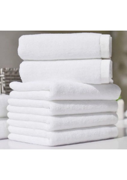Beyaz Banyo Havlusu 10 Adet 70X140 cm 400 Gram Otel Havlusu %100 Pamuk