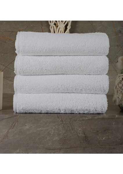 Beyaz Banyo Havlusu 10 Adet 70X140 cm 400 Gram Otel Havlusu %100 Pamuk