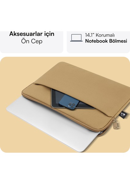 MCE-1503 14.1" Nova Eco Notebook Sleeve Camel