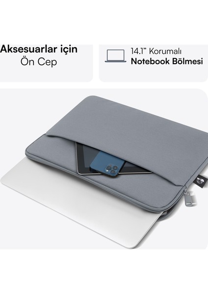MCE-1502 14.1" Nova Eco Notebook Sleeve Gri