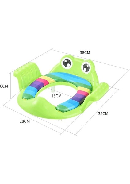 Kurbağa Model Çocuk-Bebek Yanlardan Tutmalı Yumuşak Süngerli Klozet Kapağı Adaptörü Pembe ( Lisinya )