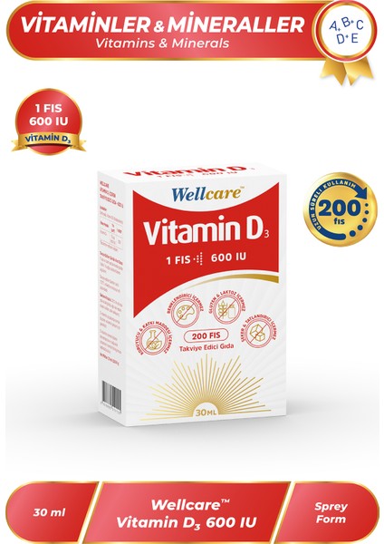Vitamin D3 600 IU 30 ML