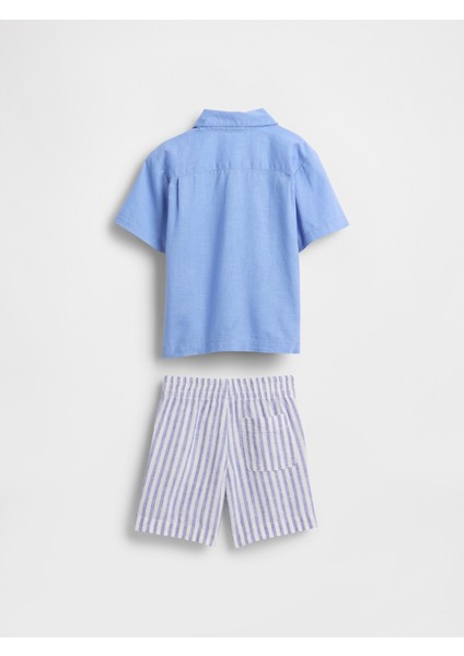 Erkek Bebek Mavi Brannan Bear Kısa Kollu Gömlek modelleri