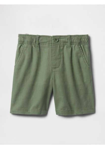 Erkek Bebek Haki Keten Pamuk Karışımlı Şort modelleri