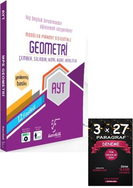 Karekök Yayınları Ayt Geometri 12 Fasikül+Anlakazan Paragraf