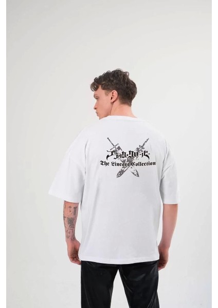 Bisiklet Yaka Baskılı Oversize T-Shirt - Beyaz fiyatları