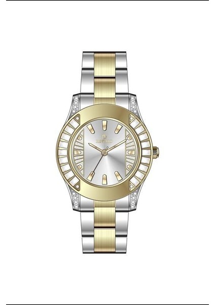 RWA146276 Sarı Gümüş Çelik Kordon Baget Taşlı Kadın Kol Saati