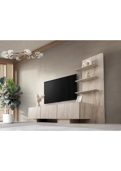 Traverten Mdf Tv Ünitesi