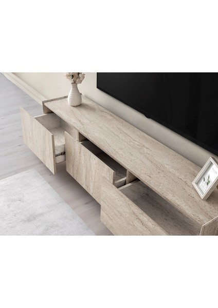 Traverten Mdf Tv Ünitesi