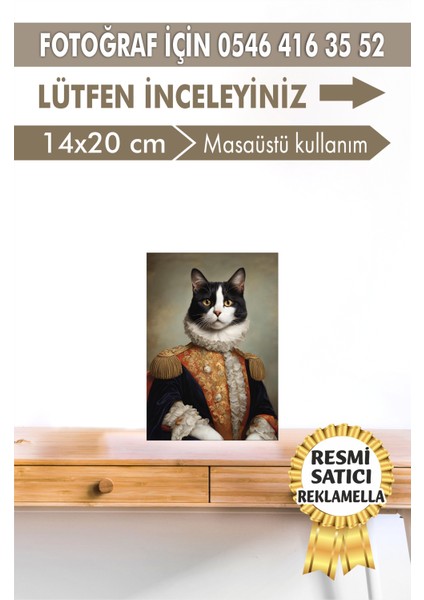 No:84 Kişiye Özel Tasarım Evcil Hayvan Tablosu Patili Hediyelik Kraliyet Kıyafetli Portresi