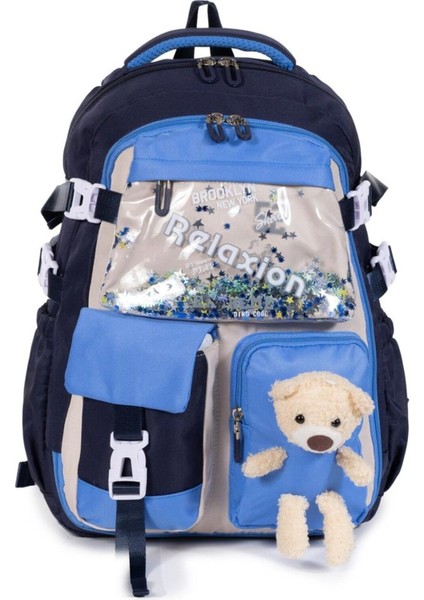 Ortopedik Lüks Kumaş Çok Gözlü Çocuk Ilkokul Sırt Çantası