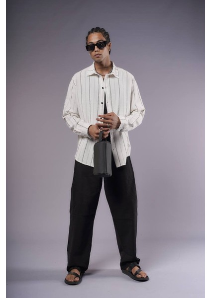 Nunu By King Çizgili Keten Gömlek