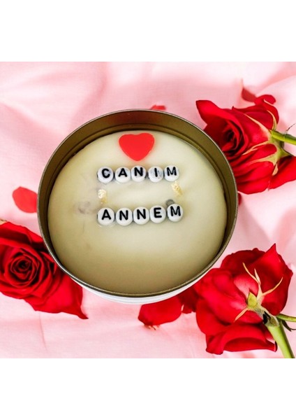 Gizli Mesajlı Mum Tamamen Bitkisel Soya Mum Metal Kutuda fiyatları