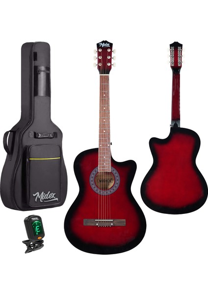 XC-120RD Kaliteli Akustik Gitar Gül Klavye Sap Ayarlı 4/4 Full set