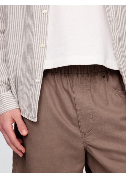 Erkek Kahverengi Keten Şort modelleri