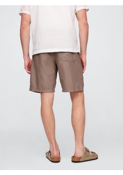 Erkek Kahverengi Keten Şort fırsatları