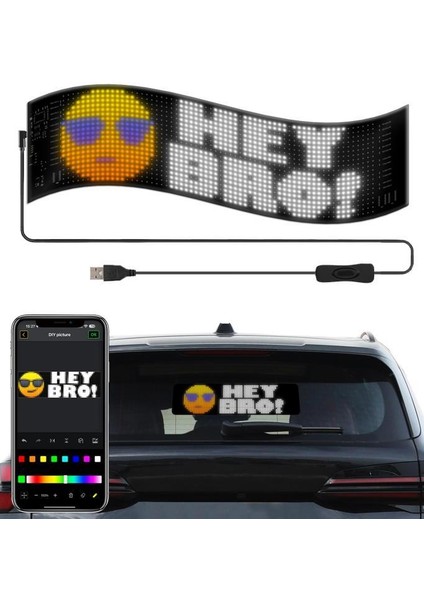 RP937 LED Matrix Panel 16X64CM Telefon Kontrollü Kayar LED Animasyon Aydınlatma