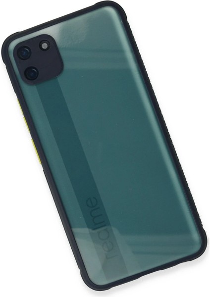 Realme C11 Kılıf Miami Şeffaf Silikon - Lacivert Mrayd