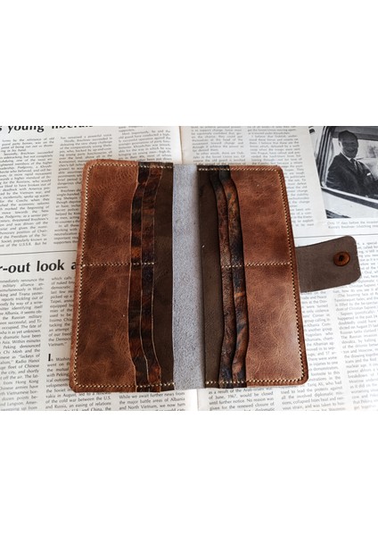 Kesimden Dikime Tamamen El Emeği Deri Cüzdan 12 Kart 2 Banknot Alanı (19.4cm*8,5cm) fırsatları