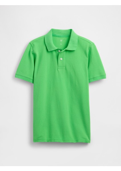 Erkek Çocuk Yeşil Pique Polo T-Shirt