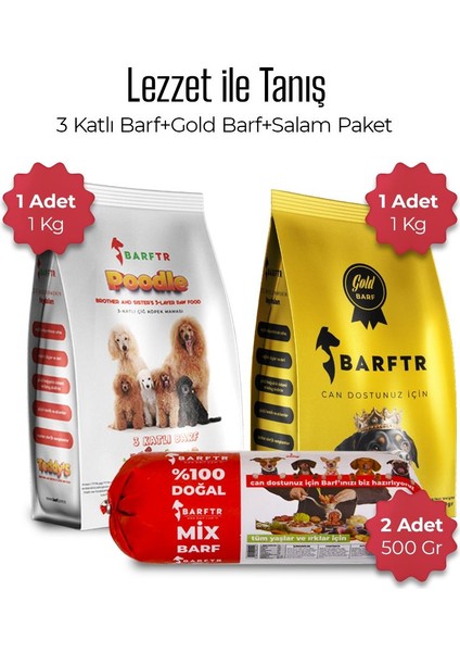 Keşfetme Paketi 1 Adet Mix Barf,1 Adet Gold Barf,1 Adet 3 Katlı Barf