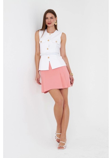 Kadın Bisiklet Yaka Kolsuz Yelek