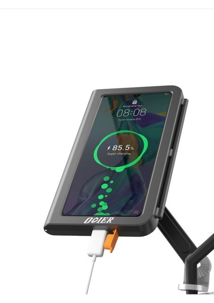 Motosiklet ve Scooter Için Profesyonel Dikiz Ayna Uyumlu Telefon Tutucu Orjinal Malzeme Yüksek Kalite Güneşlik Tasarımlı Universal Modellere Uyumlu Kolay Kurulum PB08