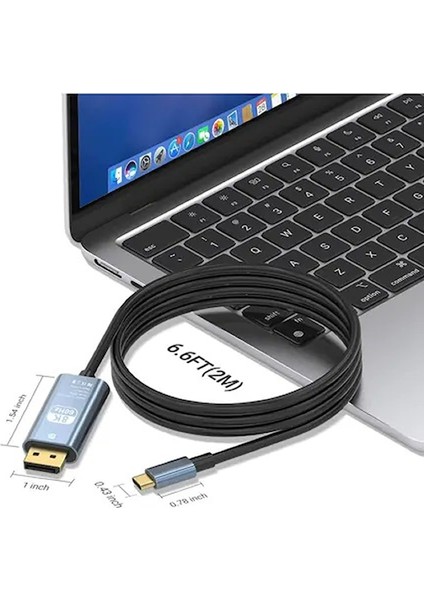 3131 Type-C To Displayport 8k 60Hz, 4k 120 Hz, Display Port DP Çevirici Dönüştürücü Adaptör