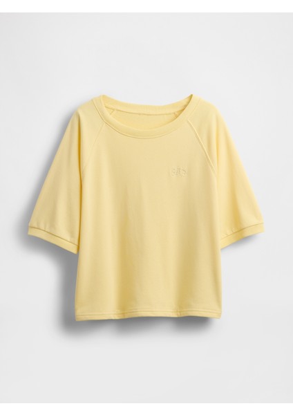 Kadın Sarı Gap Logo Fransız Havlu Kumaşı T-Shirt