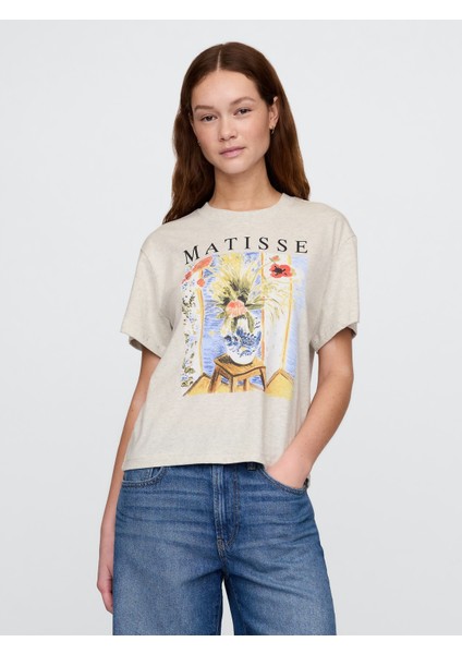Kadın Gri Artist Grafik T-Shirt