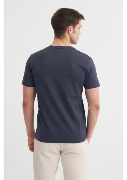 Bisiklet Yaka Antrasit Erkek T-Shirt 4165 modelleri