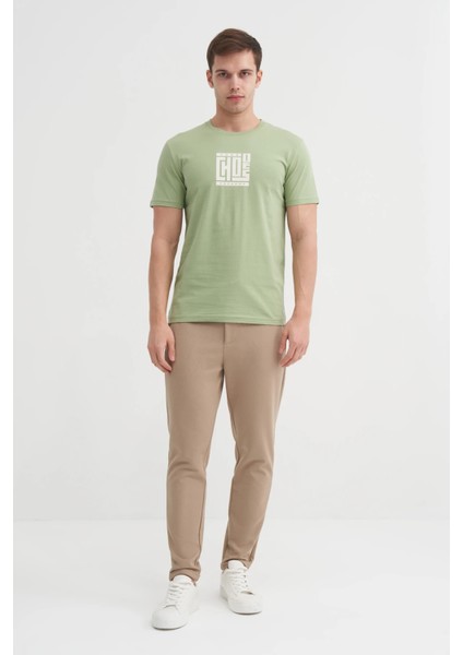 Bisiklet Yaka Yeşil Erkek T-Shirt 4165