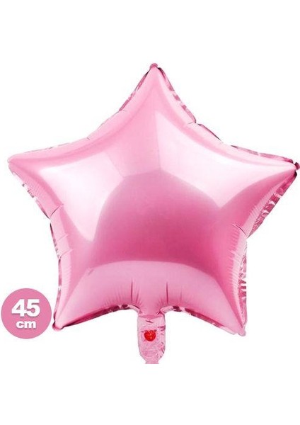 Folyo Balon 18 Inç 45 cm Yıldız Pembe Kaliteli Yıldız Folyo Balon Helyumlu Veya Havayla Şişebilen