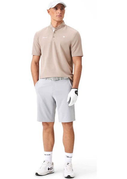 Dört Yönlü Esnek Golf Şortu Açık Gri SH20210351