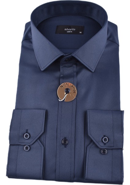 Mikrofiber Saten Slimfit Gömlek/lacivert/m fırsatları