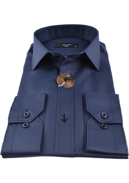 Mikrofiber Saten Slimfit Gömlek/lacivert/m indirimleri