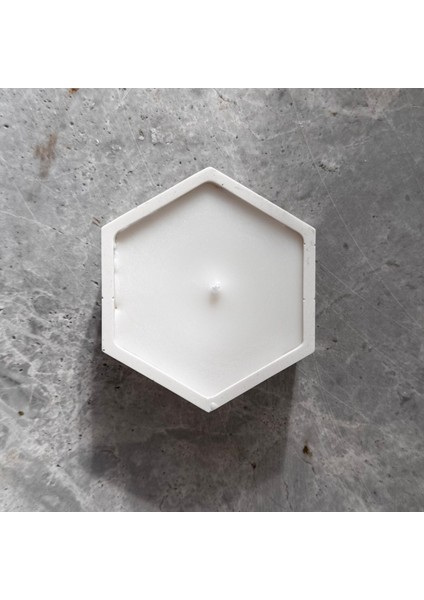Altıgen Beton Mumluk - El Yapımı Modern Dekoratif Luxdecire Soya Mumu (8,8 x 3,5 Cm)