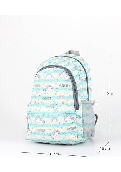 3 Gözlü Yeşil Unicorn Okul Çantası + Beslenme Unicorn Çanta Ilkokul Çantası Sırt Çantası Atcık Çant fırsatları