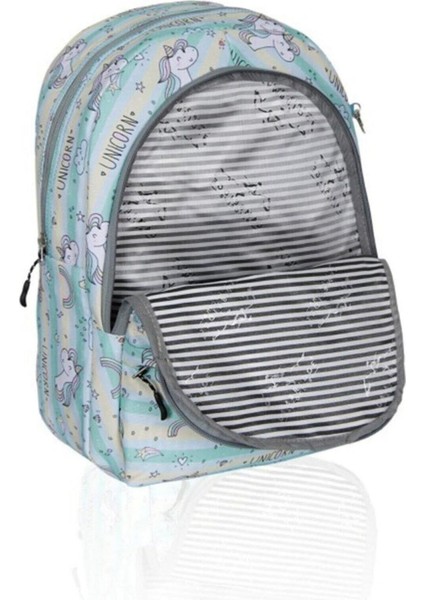 3 Gözlü Yeşil Unicorn Okul Çantası + Beslenme Unicorn Çanta Ilkokul Çantası Sırt Çantası Atcık Çant indirimleri