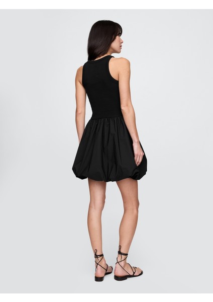 Kadın Siyah Balon Mini Elbise indirimleri