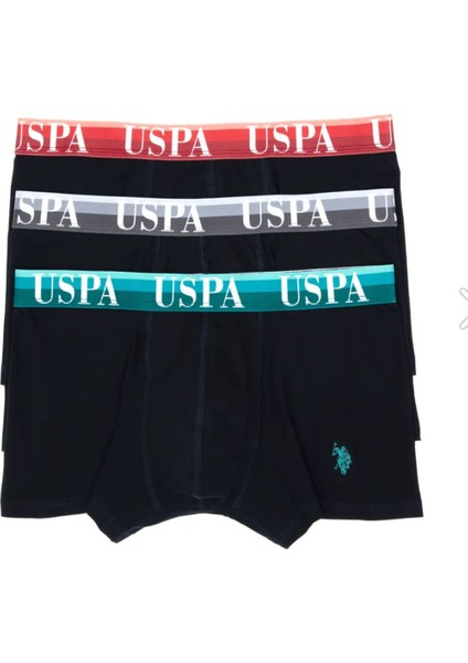 Erkek, Lisanslı, Uspa, Lacivert, Boxer, 3'lü Ekonomik Paket