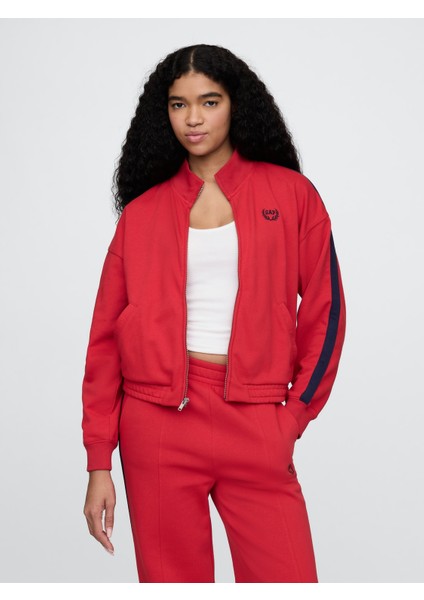 Kadın Kırmızı Gap Logo Vintage Soft Havlu Kumaş Sweatshirt