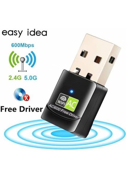 3123 USB Wifi Adaptörü 600MBPS USB Kablosuz Alıcı Dongle Ağ Kartı Masaüstü Tak Çalıştır