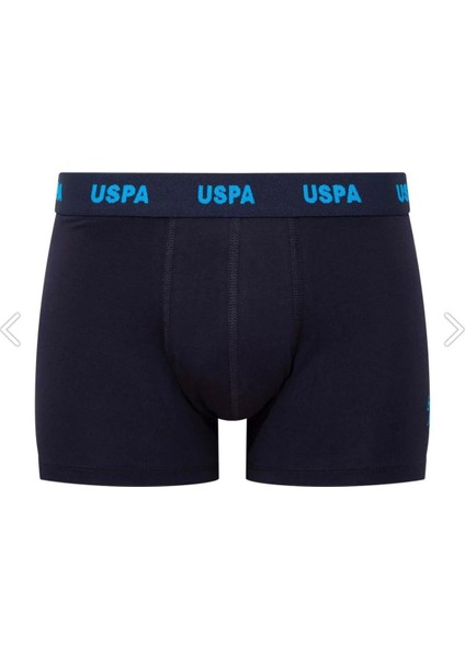 Erkek, Lisanslı, Uspa, (Lacivert-Saks-Baskılı) 3'lü Boxer