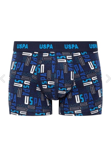 Erkek, Lisanslı, Uspa, (Lacivert-Saks-Baskılı) 3'lü Boxer modelleri