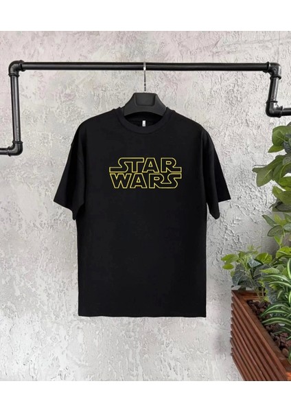 Bisiklet Yaka Kısa Kol Baskılı T-Shirt - Siyah