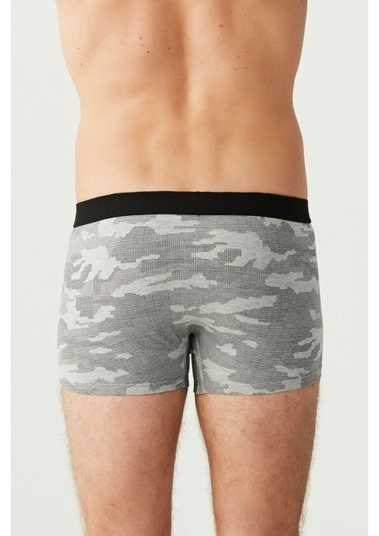 Erkek Antrasit Melanj - Siyah 3 Lü Boxer modelleri