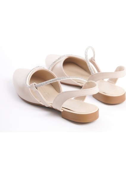 Hannah Lastikli Ortopedik Rahat Taban Taş Detaylı Kadın Babet Ayakkabı - Kt Beyaz indirimleri