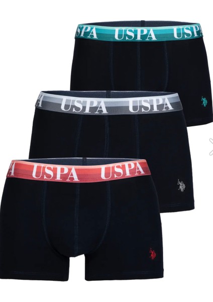 Erkek, Lisanslı, Uspa, Lacivert, Boxer, 3'lü Ekonomik Paket